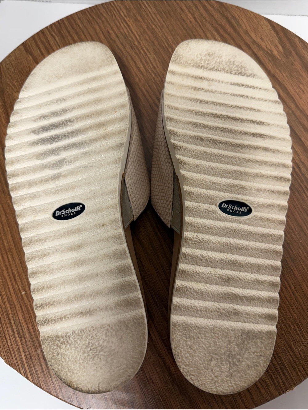 Dr. Scholl’s Originalist 2 Textured Cream Upper Slide Sandal w Metallic Buckle - Picture 10 of 10